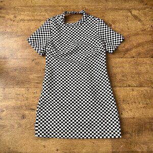 Zara Checkered Short Sleeve Dress